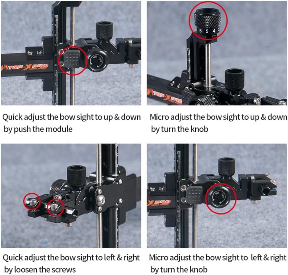 TOPOINT Archery TP8810 Target Compound Bow Sight Micro Adjust LH RH