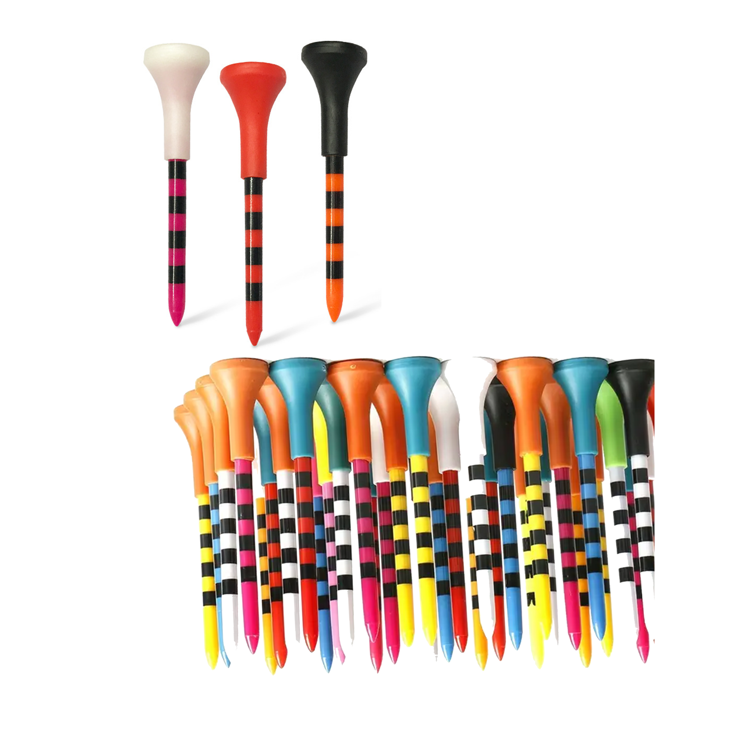 Professional 70/80mm Golf Tee Holder Colored Unbreakable Tees 
