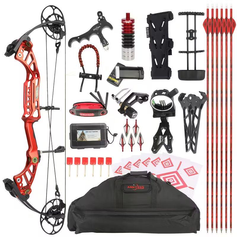 Compound Bow Hunting Set CNC 40-75 lbs IBO 350FPS RH