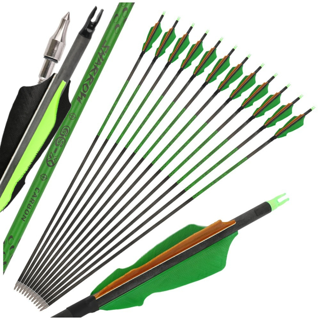 30" Pure Carbon Arrows With Turkey Feathers Professional Series