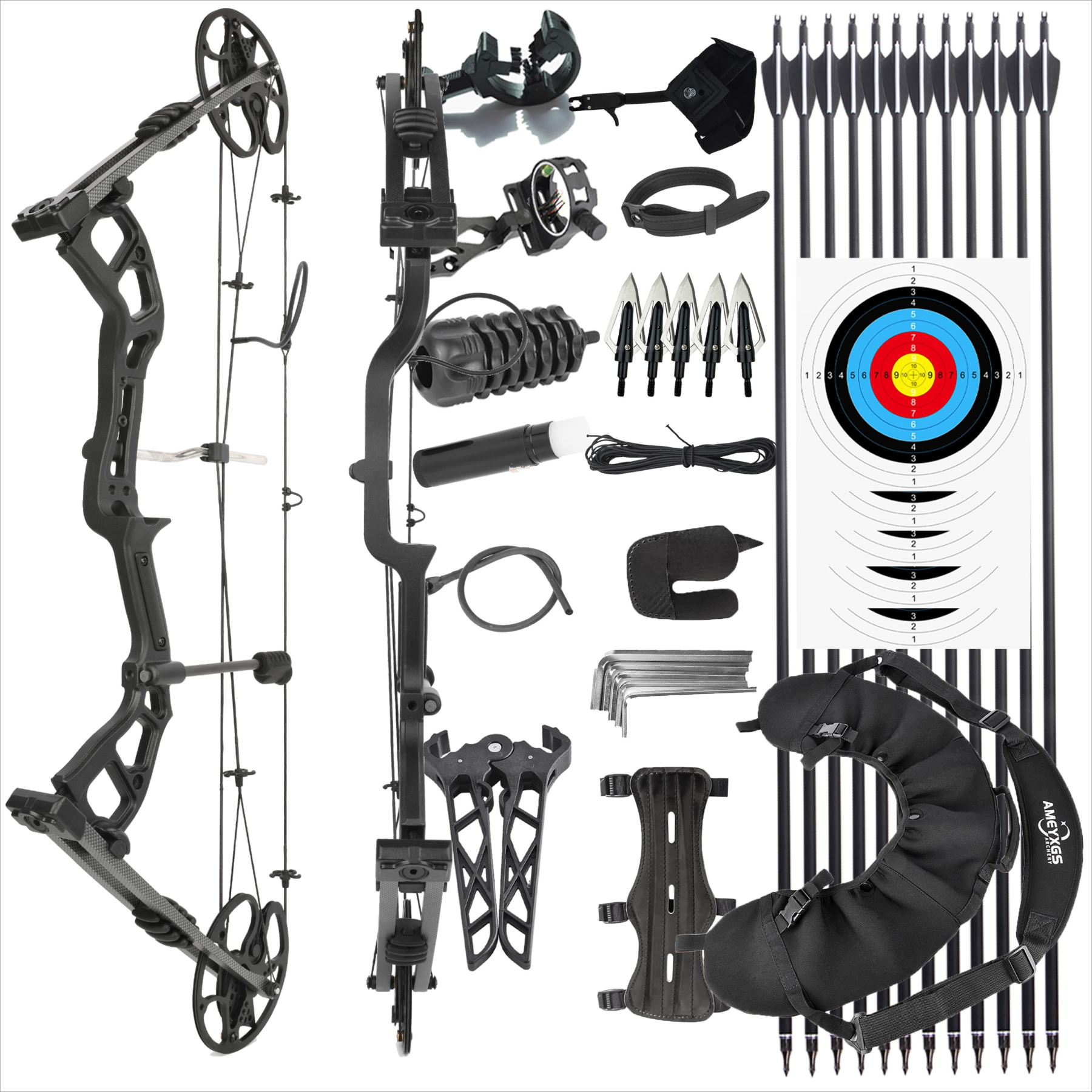 Junxing X8 Compound Bow Set Adjustable Hunting Bow 20-70lb