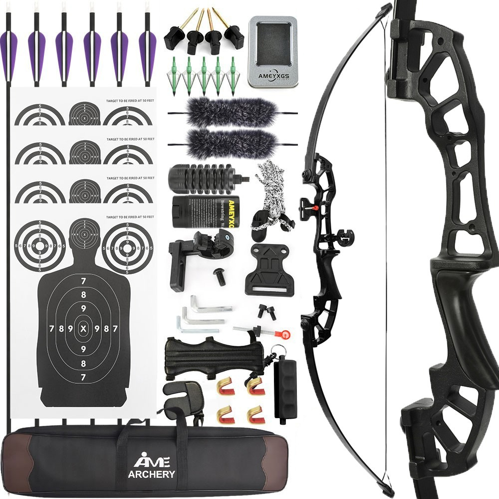 52" 30-50lbs Aluminum Alloy Archery Bow Complete Target Shooting Kit