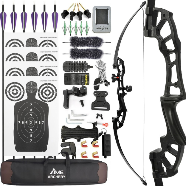 52" 30-50lbs Aluminum Alloy Archery Bow Complete Target Shooting Kit