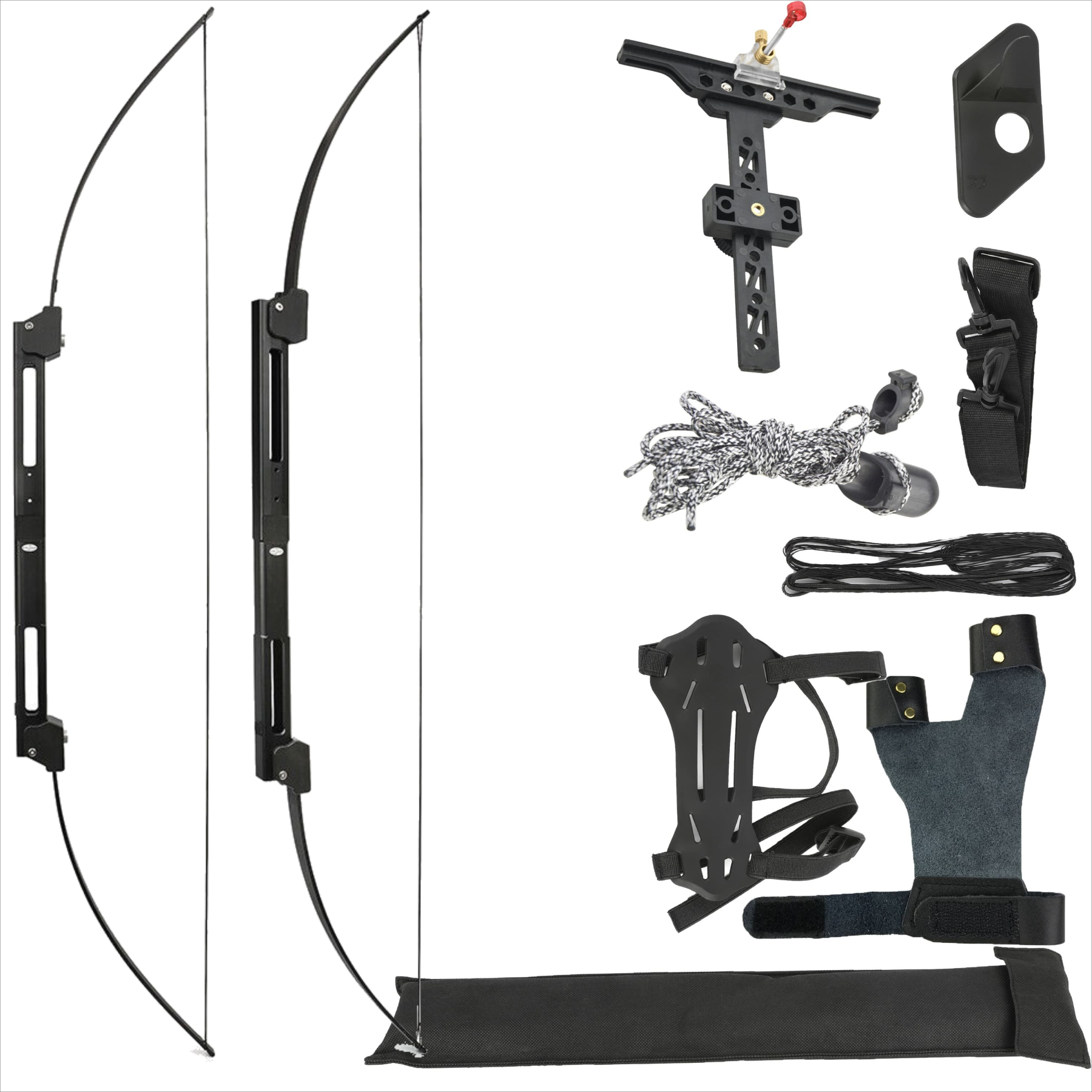 Tactical Folding Bow Kit 25-60lbs 24" Folded CNC Aluminum LH RH