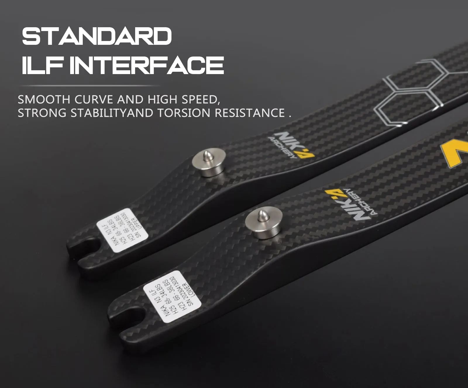 NIKA N3 PRO Limbs ILF Recurve Bow 68" @25H 100% Carbon Fiber 16-50lbs