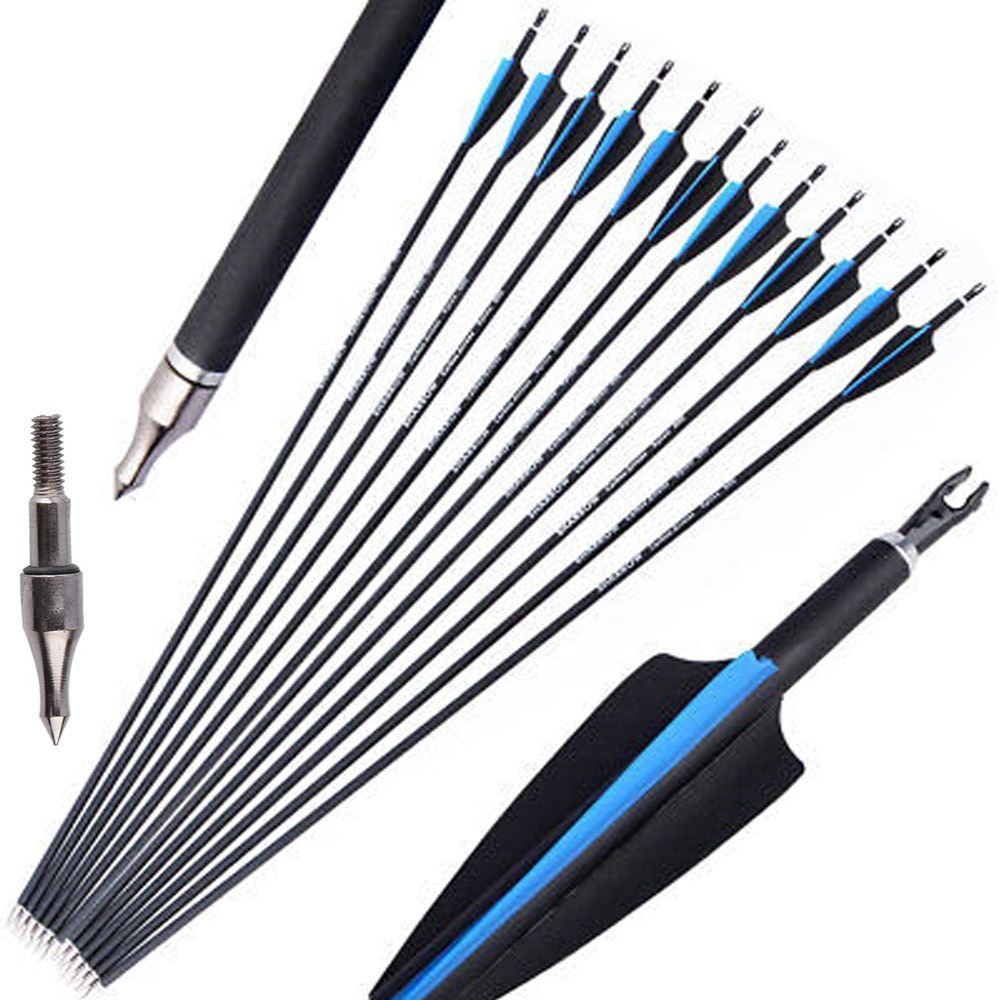 500 Spine Carbon Arrows Hunting & Target Practice (12-Pack)