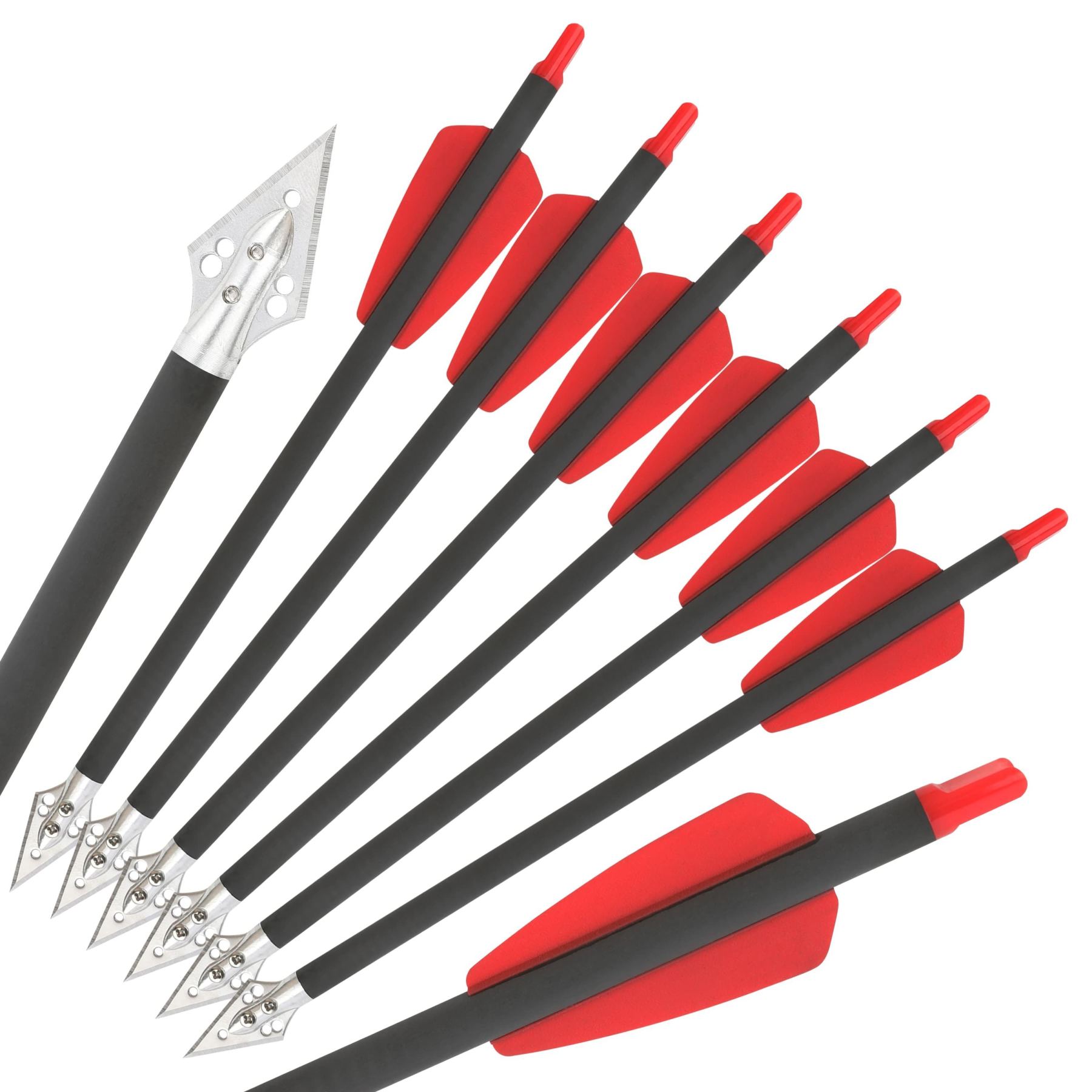 9" Pure Carbon Crossbow Bolts Fixed Blade Hunting & Target