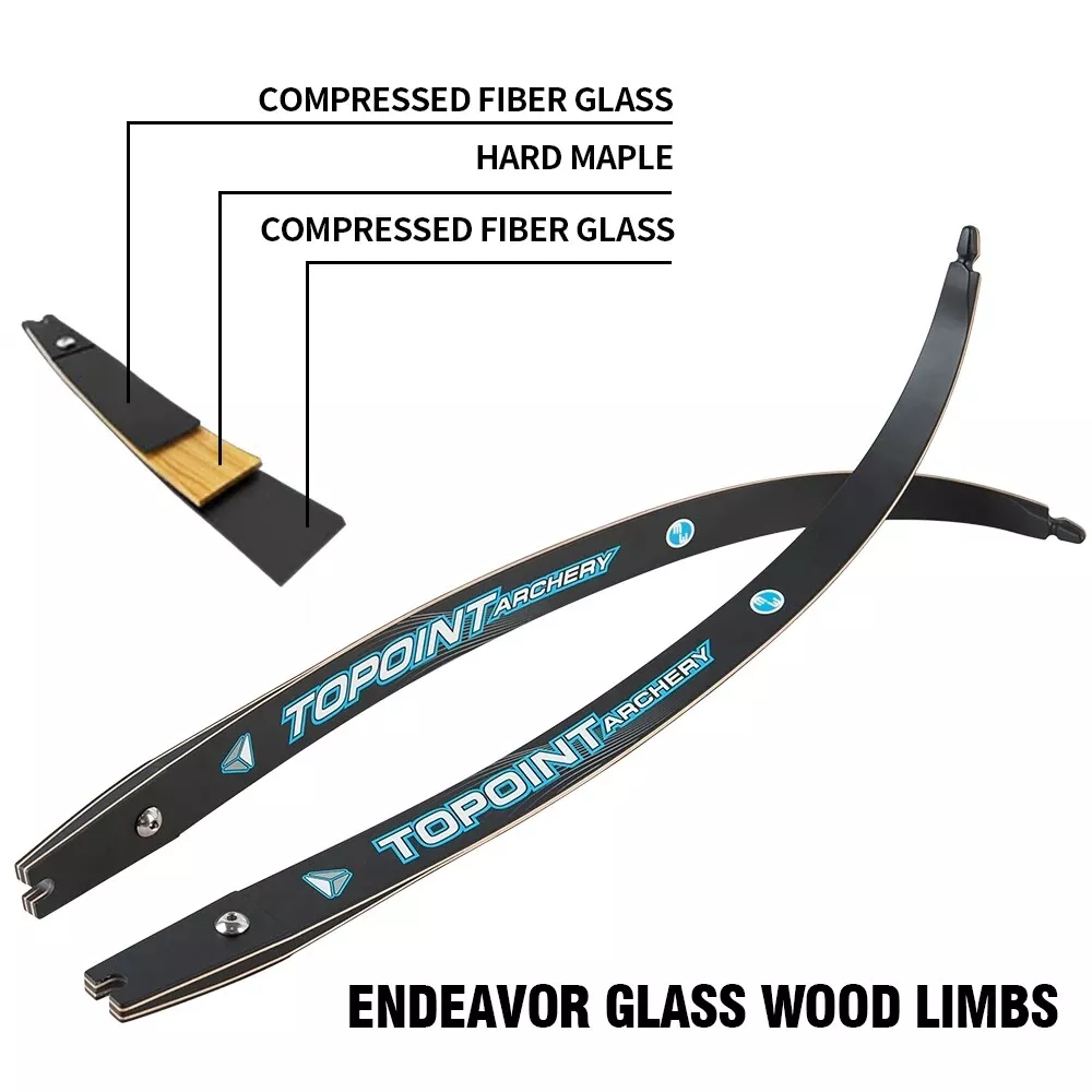 Topoint Endeavor R10 ILF Recurve Bow Limbs H25"-66", 68" /70" 18-44Lbs