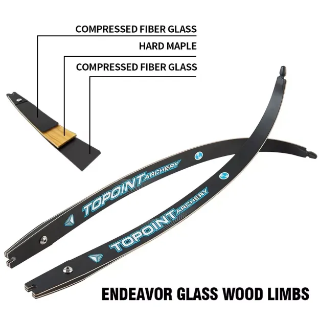Topoint Endeavor R10 ILF Recurve Bow Limbs H25"-66", 68" /70" 18-44Lbs