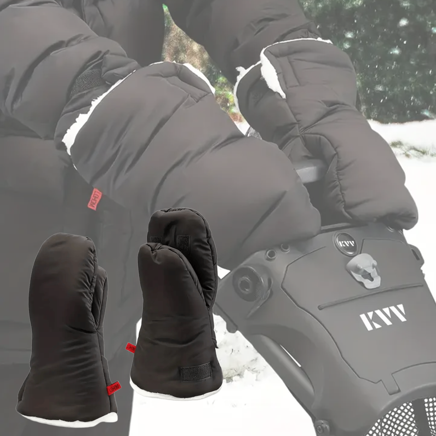 Winter Golf Cart Push Gloves Waterproof Warm Construction