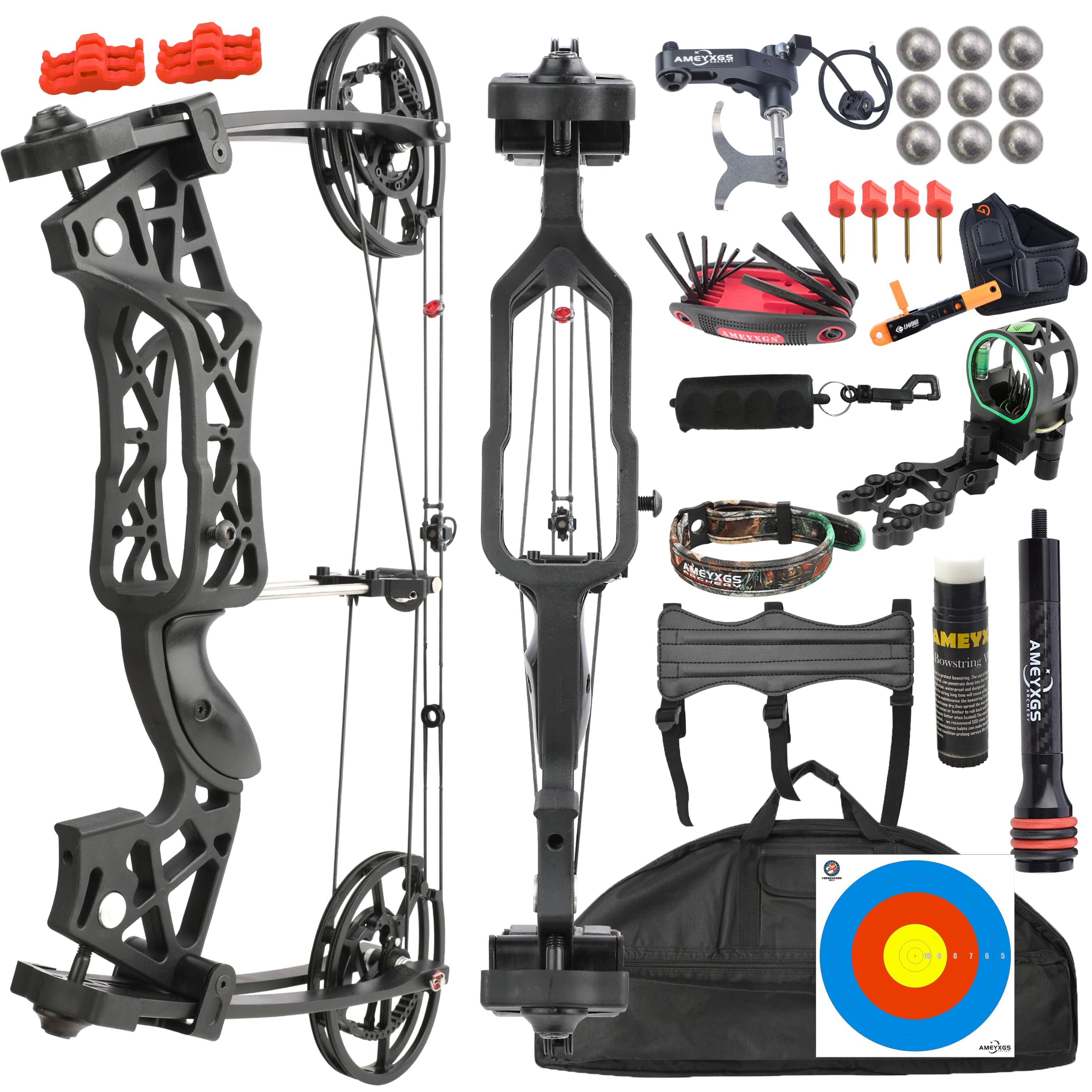 Compound Bow Dual-use Steel Ball Arrows Hunting Fishing RH LH