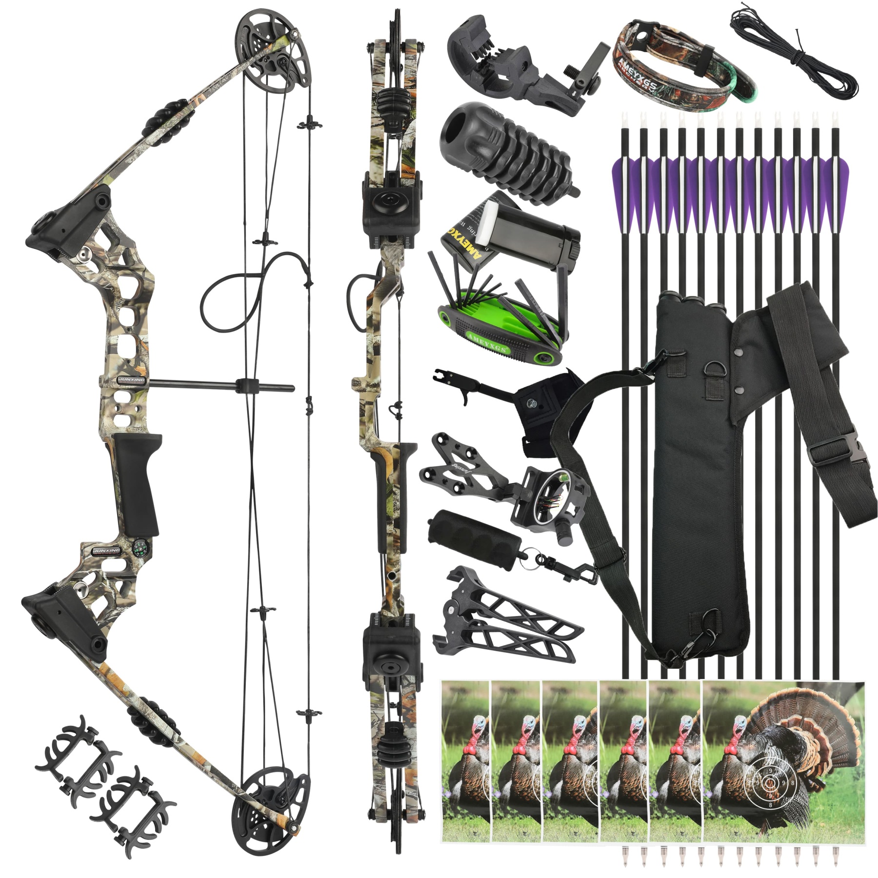 Junxing X8 Compound Bow Arrows Set 20-70lb Adjustable Hunting