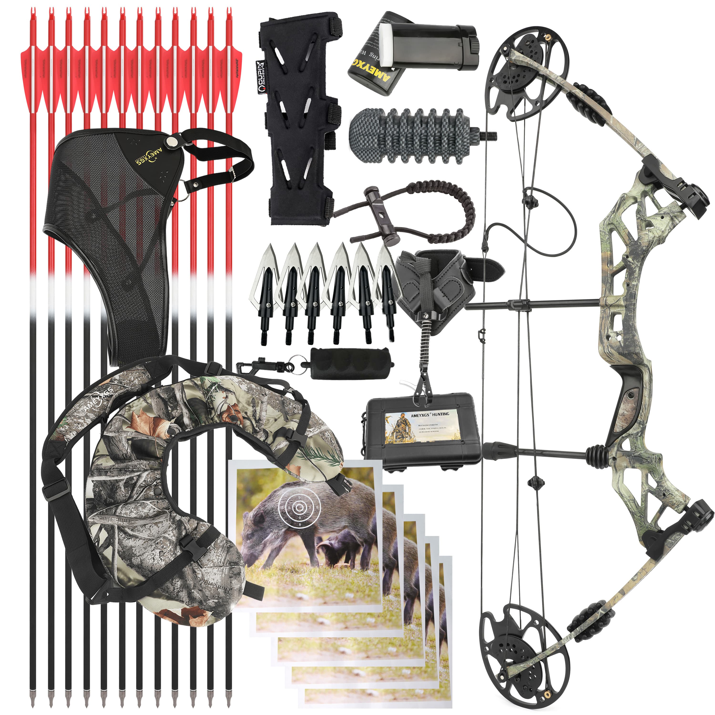 KAIMEI Compound Bow Set 30-70lbs Target Hunting Shooting