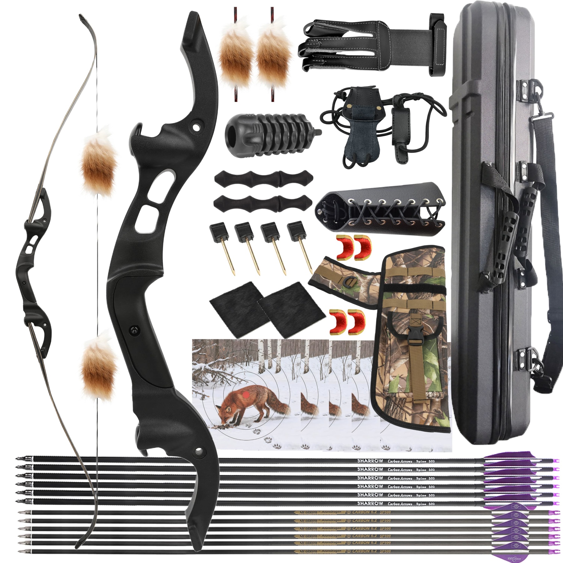 TBOW H3 Hunting Takedown Recurve Bow Kit Formula 62" 25-60Ibs