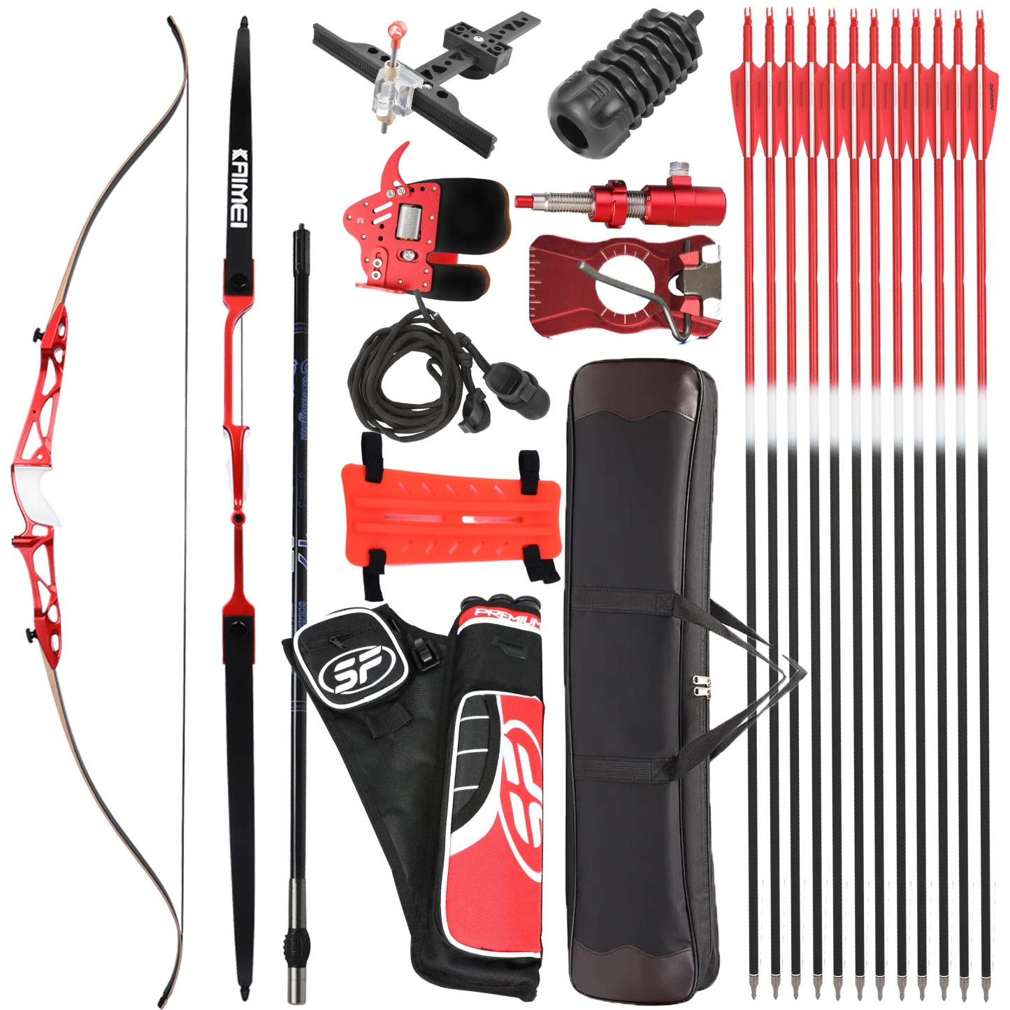 KAIMEI Recurve Bow 66" 68" 70" Olympic Complete Competition Kit