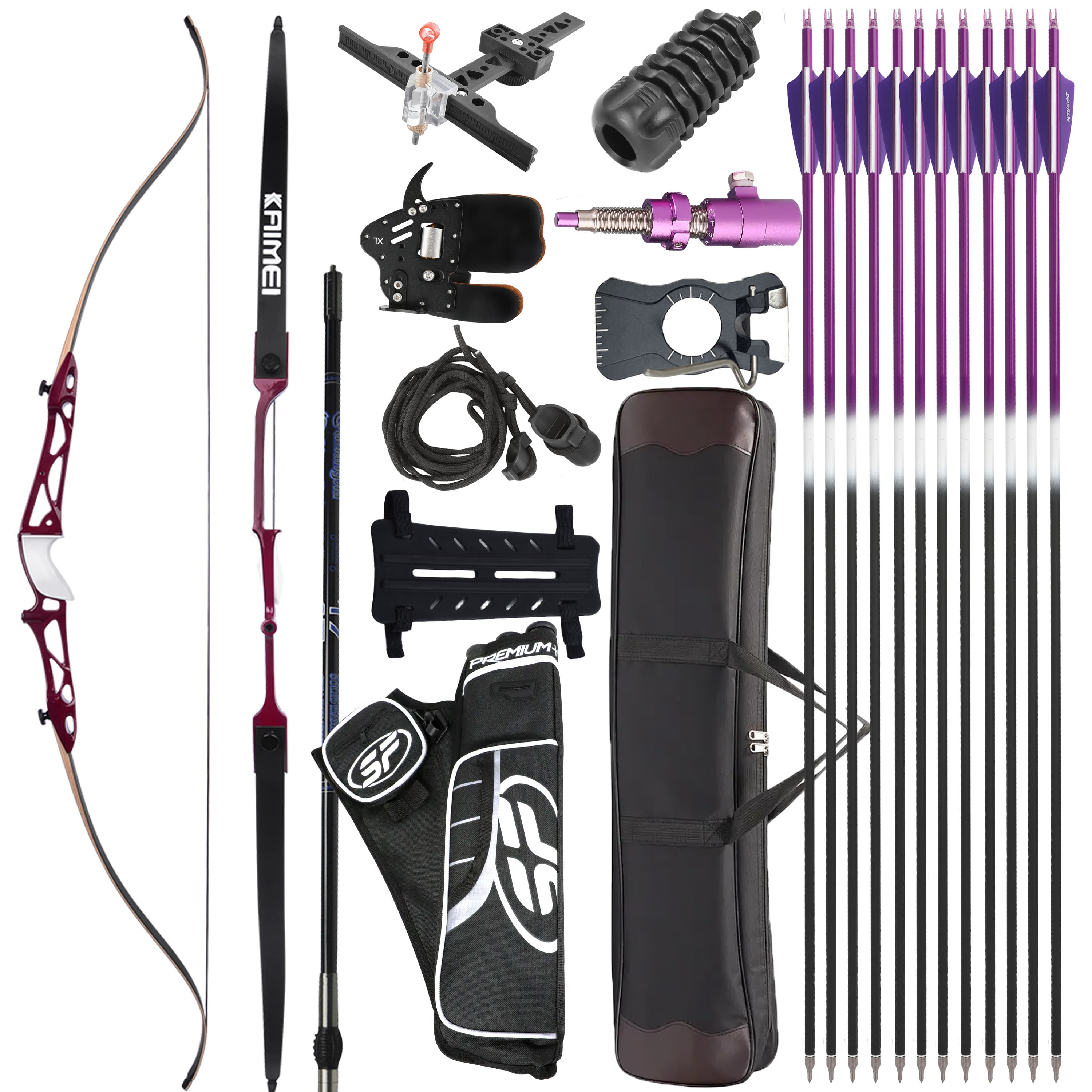 KAIMEI Recurve Bow 66" 68" 70" Olympic Complete Competition Kit