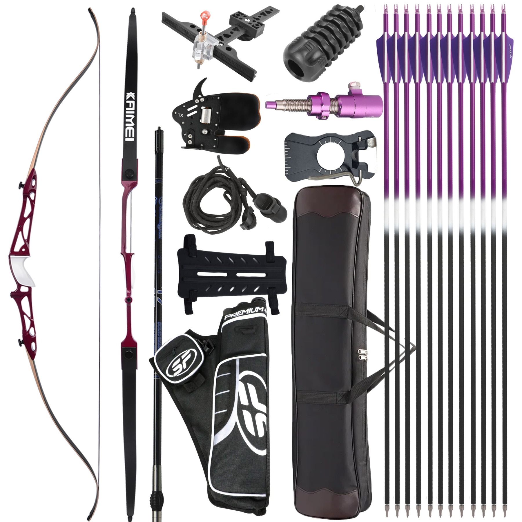 KAIMEI Recurve Bow 66" 68" 70" Olympic Complete Competition Kit