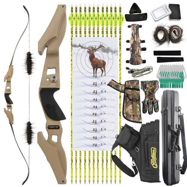 TBOW B3 ILF Takedown Recurve Bow Set 62" 25-65lbs Hunting Package