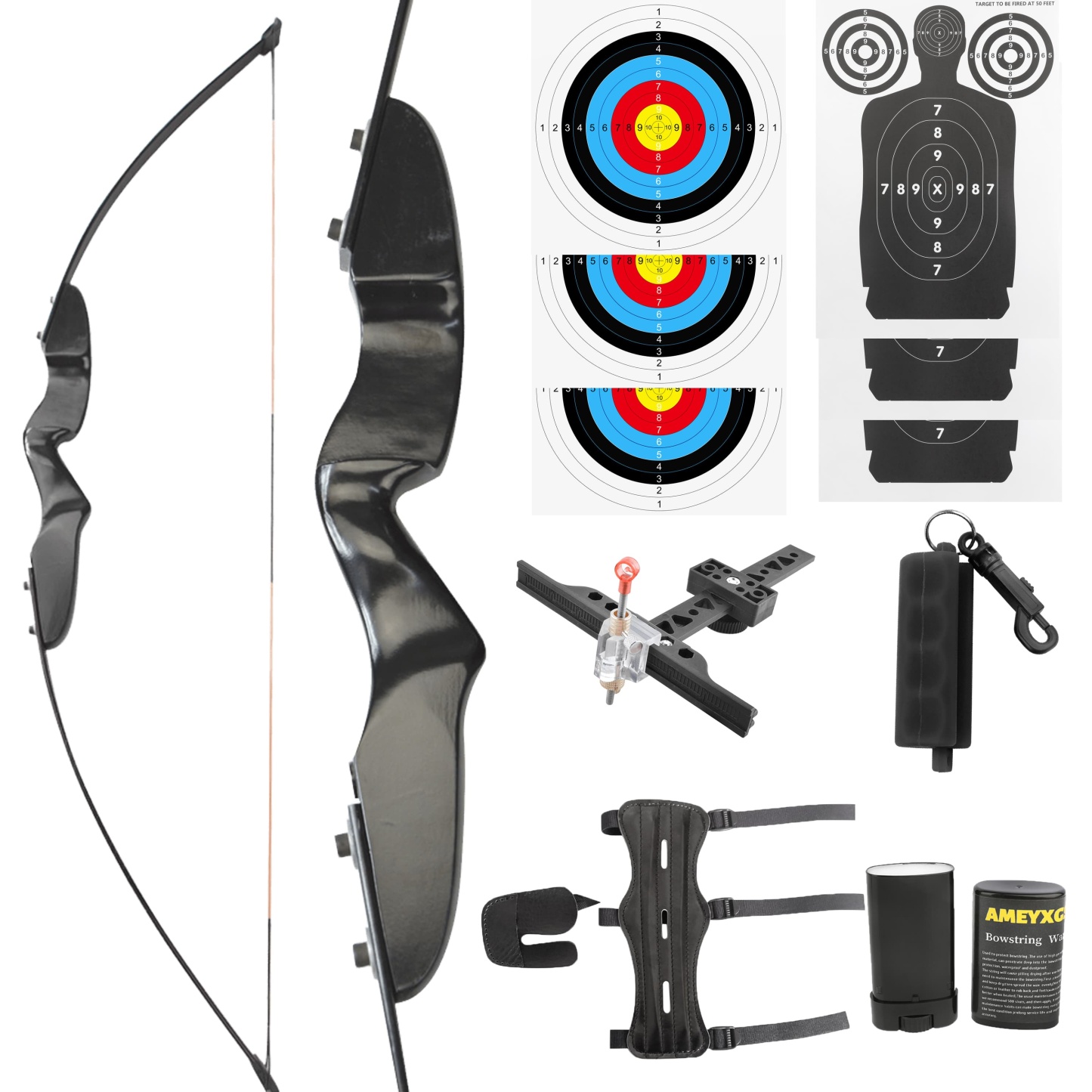 Archery Straight Bow Imported Beech Takedown Traditional Hunting