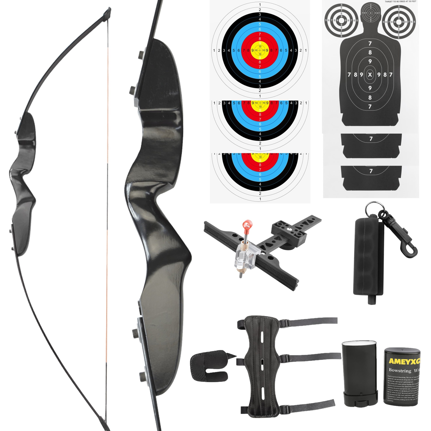 Archery Straight Bow Imported Beech Takedown Traditional Hunting