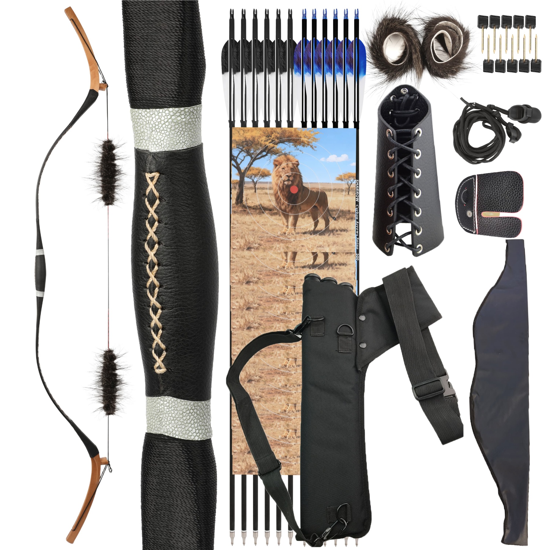 Manchu Qing Traditional Bow Longbow 64'' One-Piece Wooden