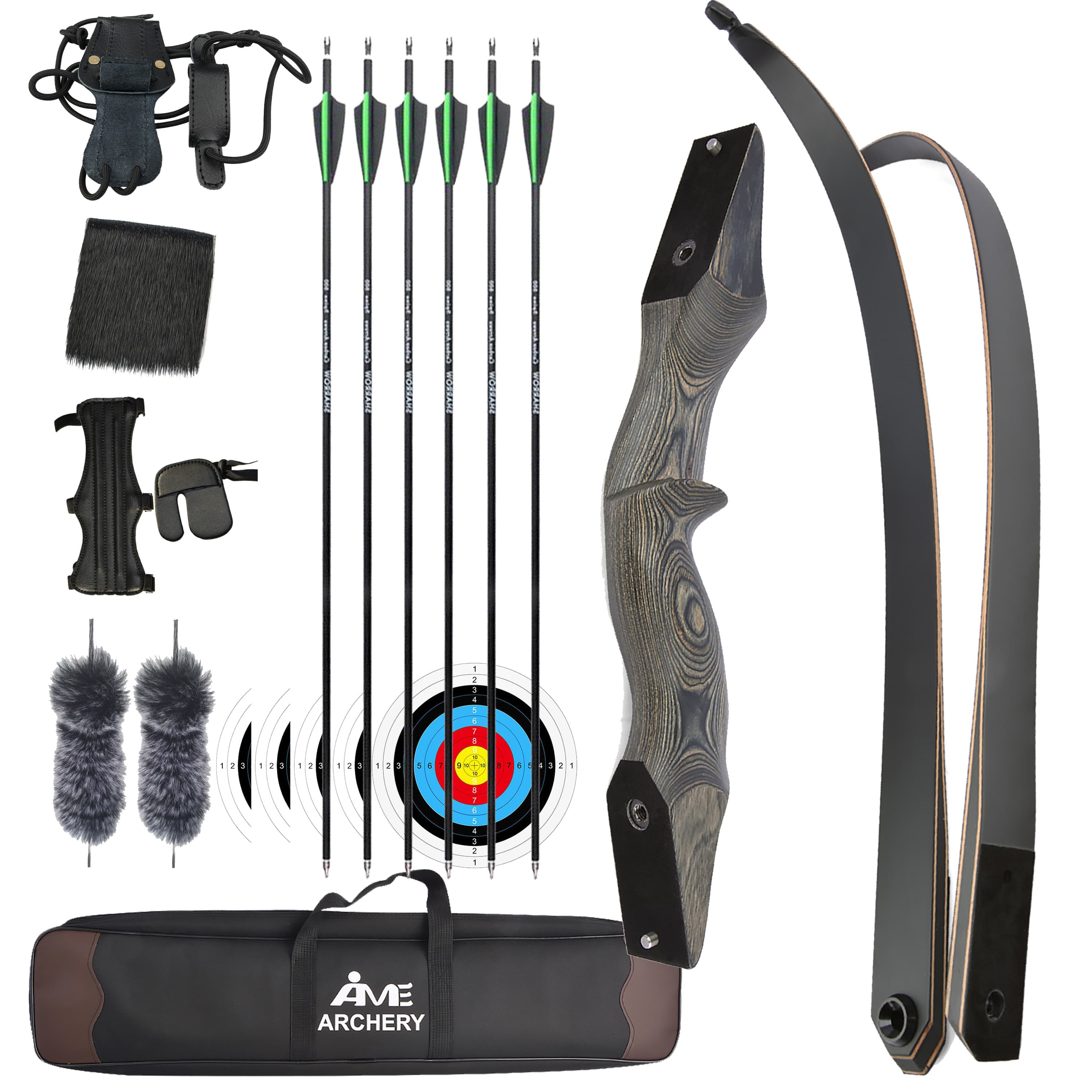 60" Takedown Longbow Recurve Bow 30-50lbs Archery Hunting Target