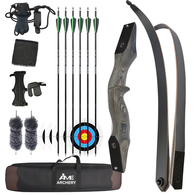 60" Takedown Longbow Recurve Bow 30-50lbs Archery Hunting Target