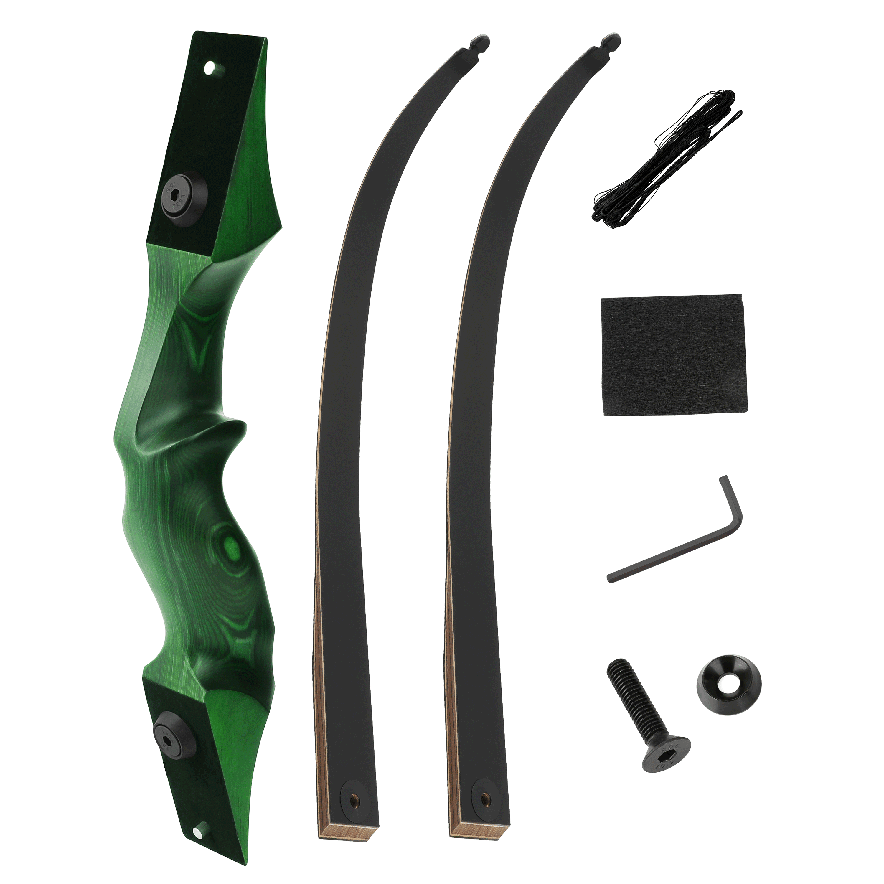 Black Hunter 60'' Archery Wooden Recurve Bow Kit 20-60lbs