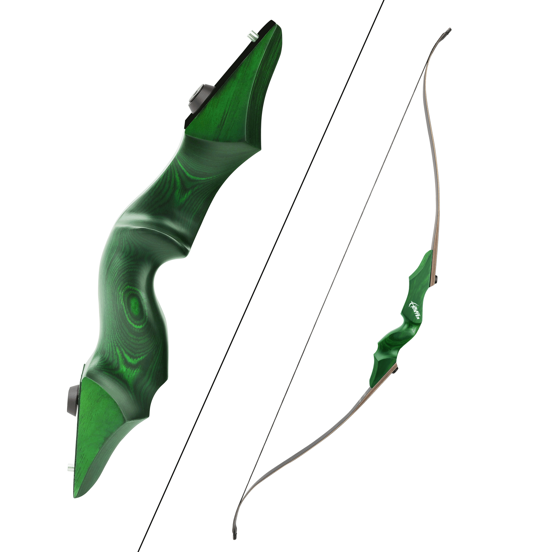 Black Hunter 60'' Archery Wooden Recurve Bow Kit 20-60lbs