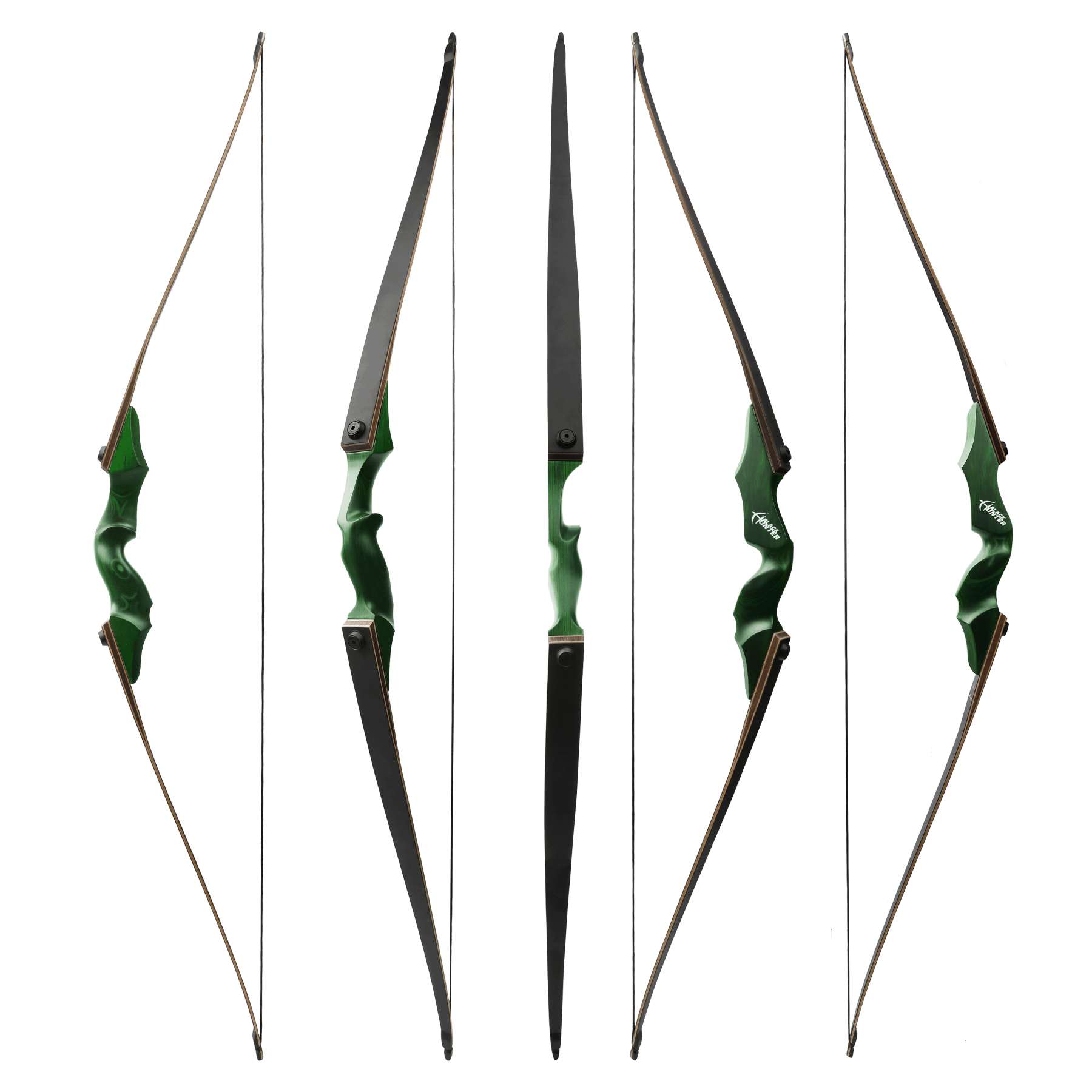 Black Hunter 60'' Archery Wooden Longbow Kit Hunting 20-60lbs