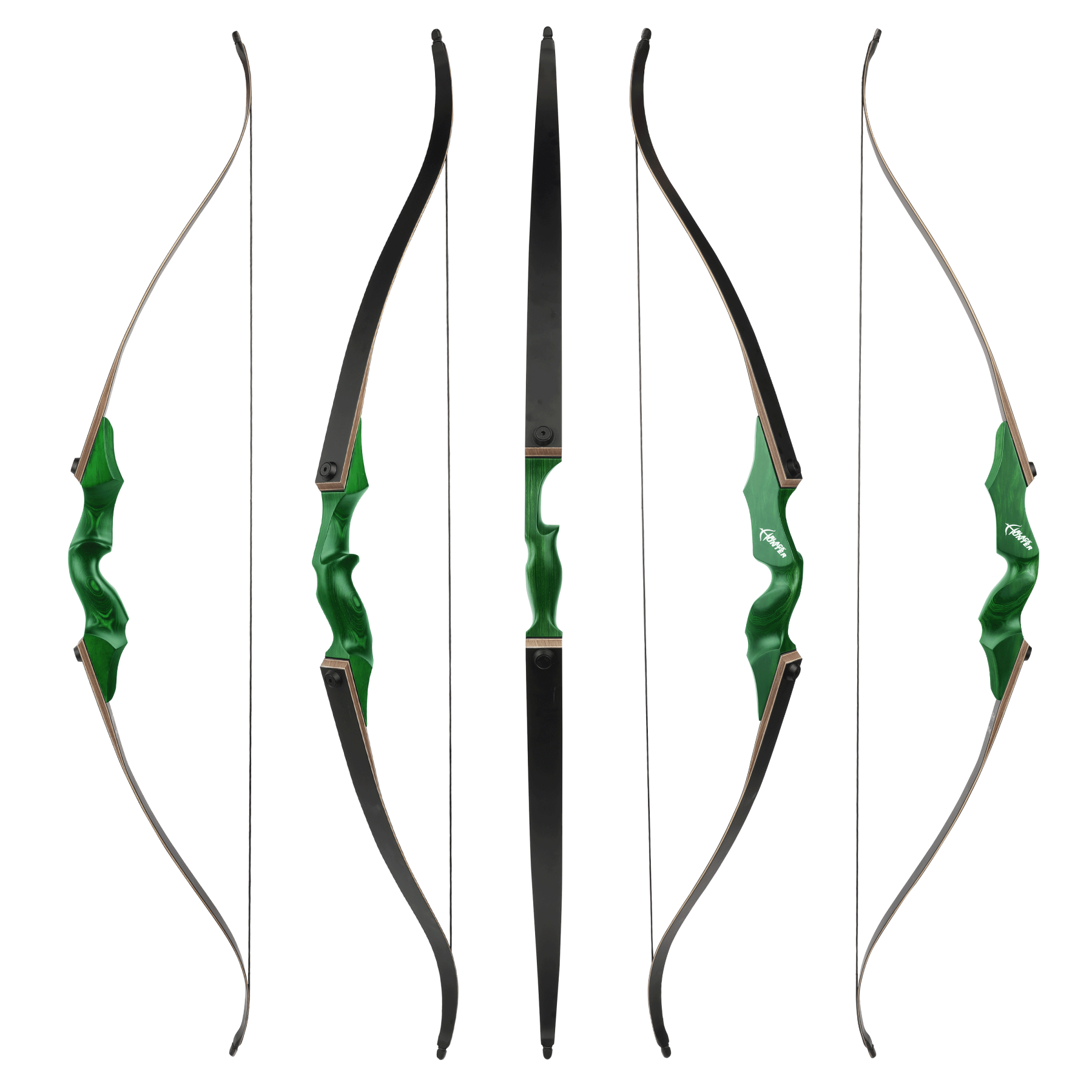 Black Hunter 60'' Archery Wooden Recurve Bow Kit 20-60lbs