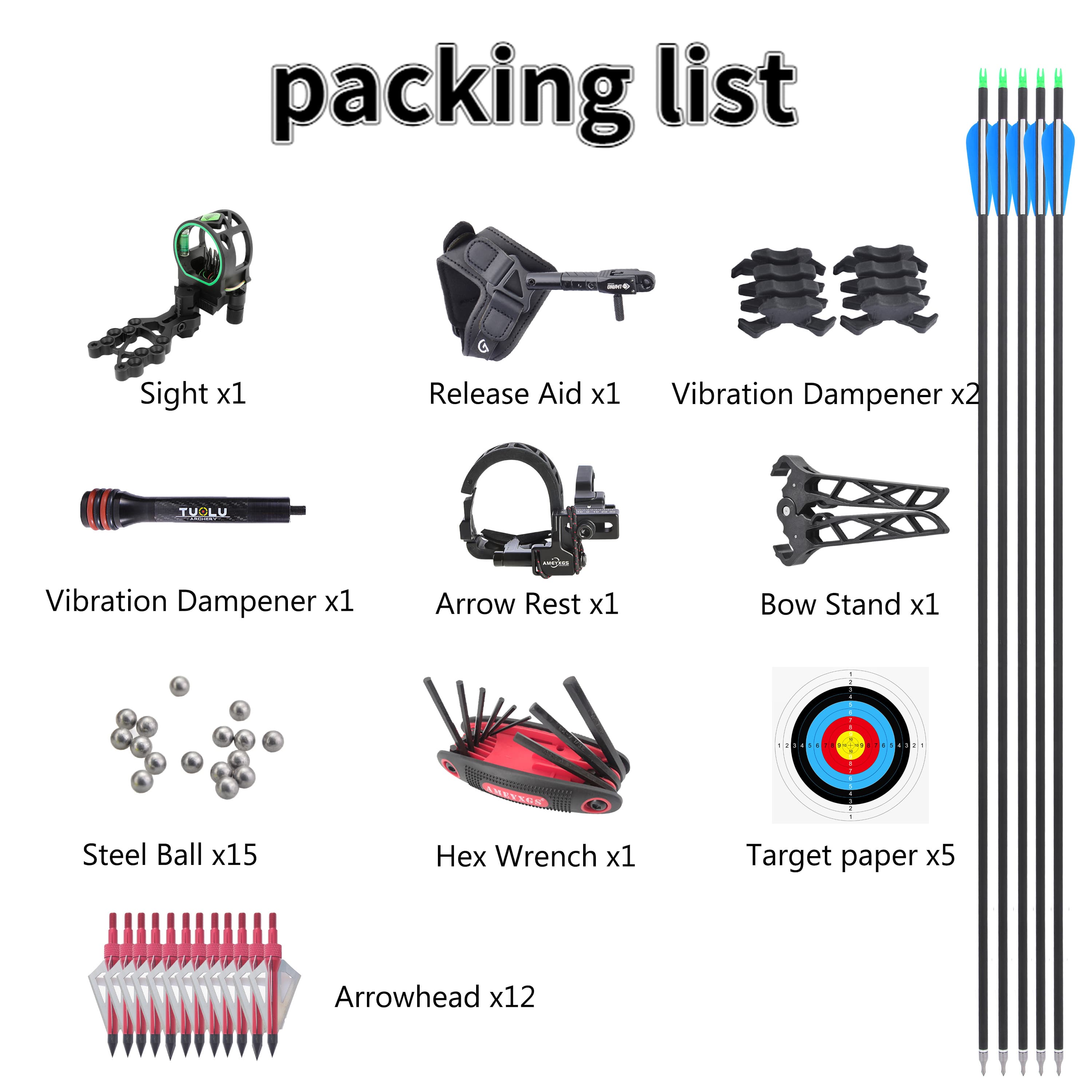 JUNXING ARCHERY M109E Dual-use Steel Ball Archery Hunting 