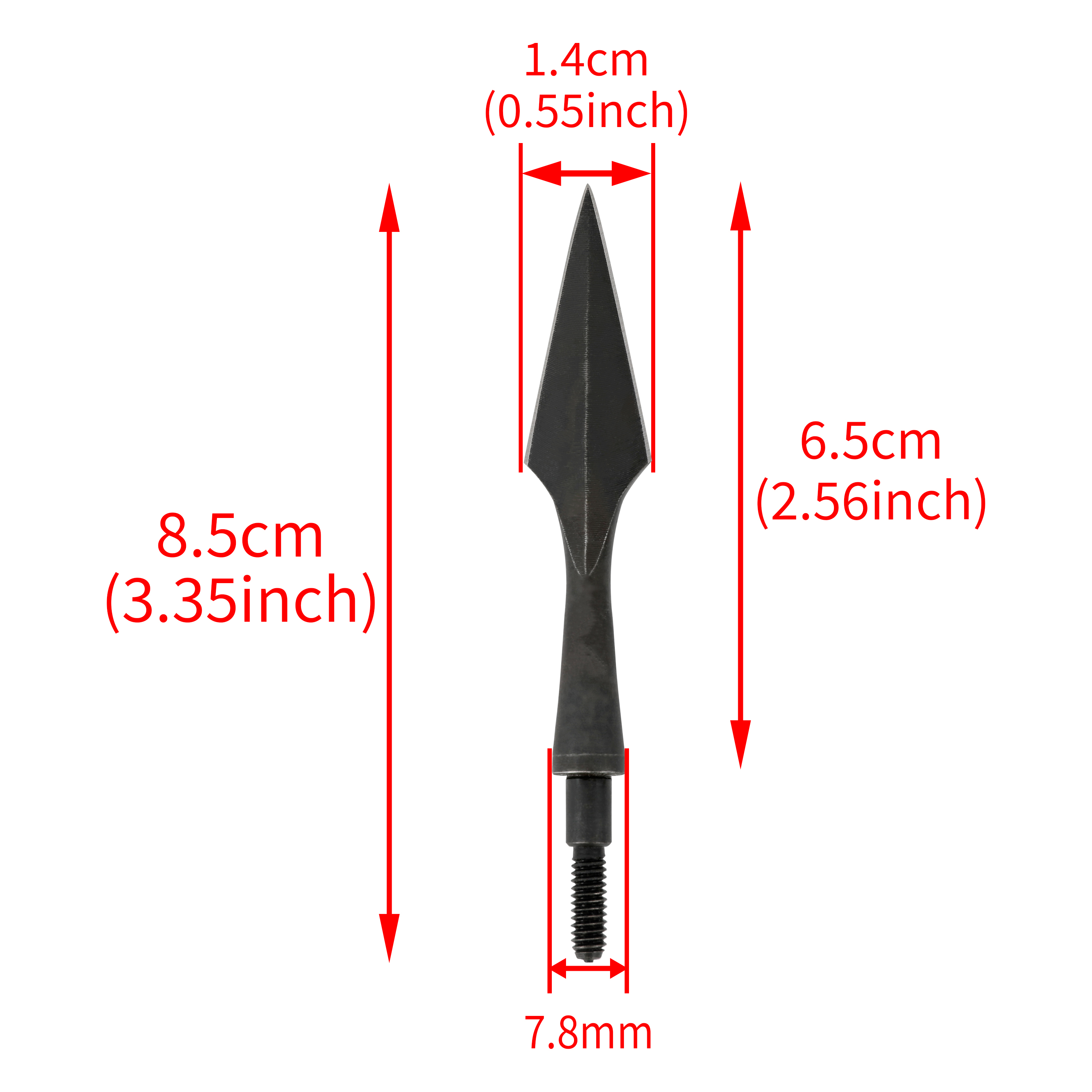 Black Steel Screw-In Points, 6pcs Set, High-Performance Archery Tips for Bow Hunting