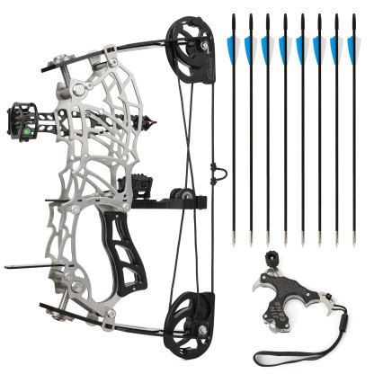 13" Mini Compound Bow Arrow Set 15-32lbs Archery Target Shooting