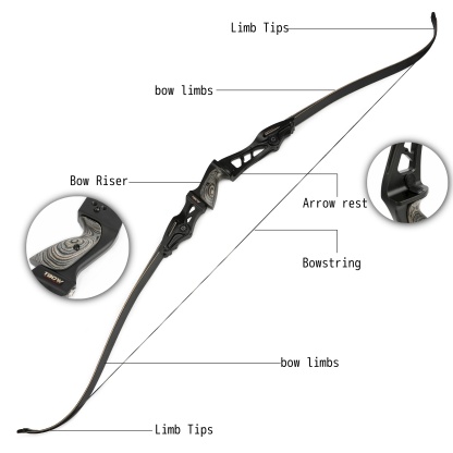 RH 25-60LBS Recurve bow Arrow Set 62inch Archery Hunting