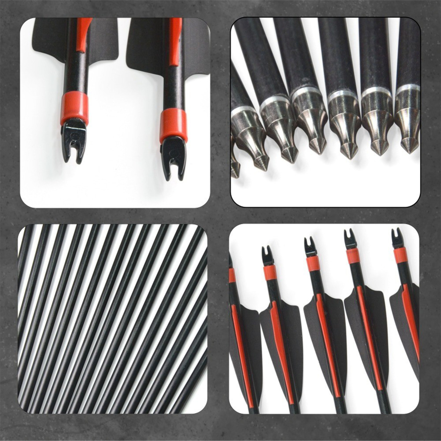 12X Spine400 Carbon Arrows 30" Arrow Shaft Compound Recurve Shooting