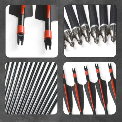 12X Spine400 Carbon Arrows 30" Arrow Shaft Compound Recurve Shooting
