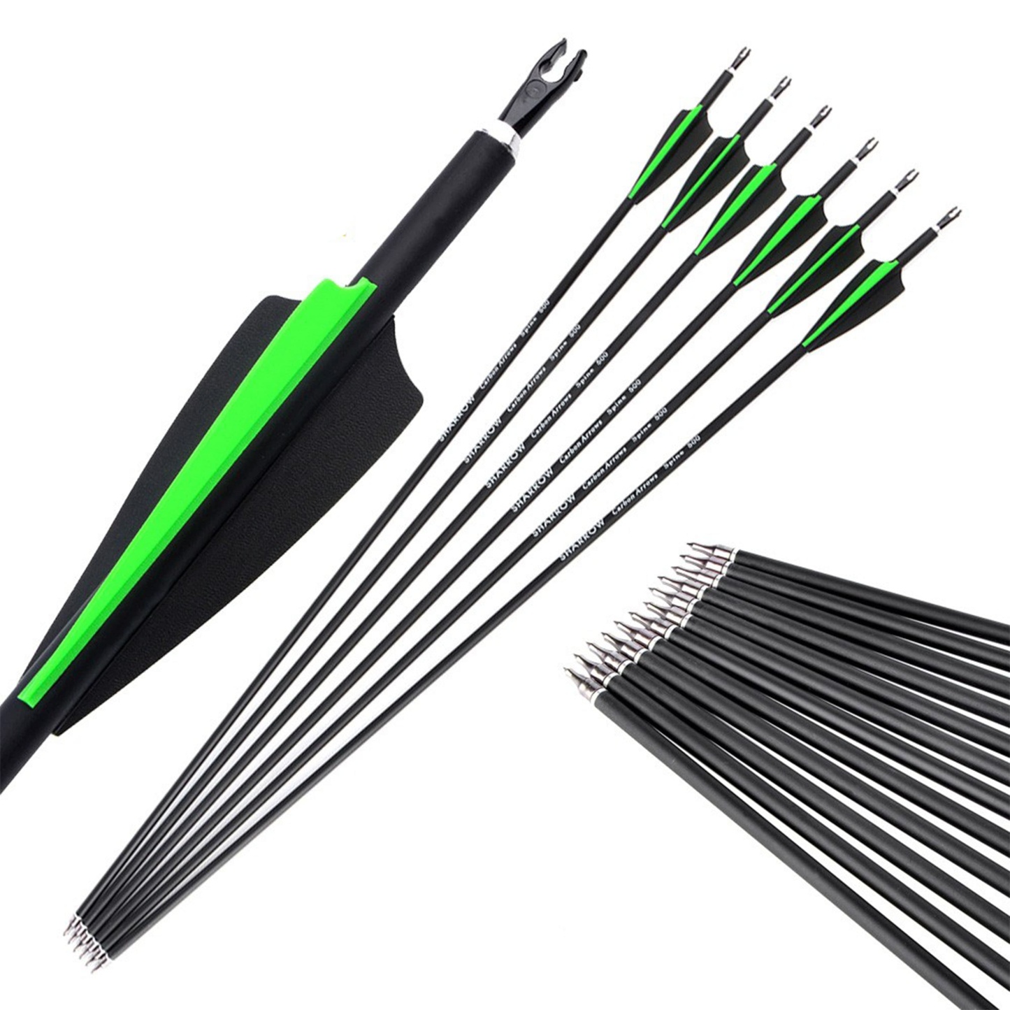 12X 30" Carbon Arrows SP500 Field Points Archery Target Hunting