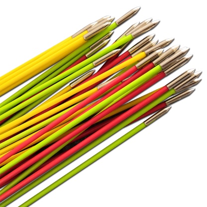 AME ARCHERY Vanes Fiberglass Arrows with Fixed Field Tips (12pcs)