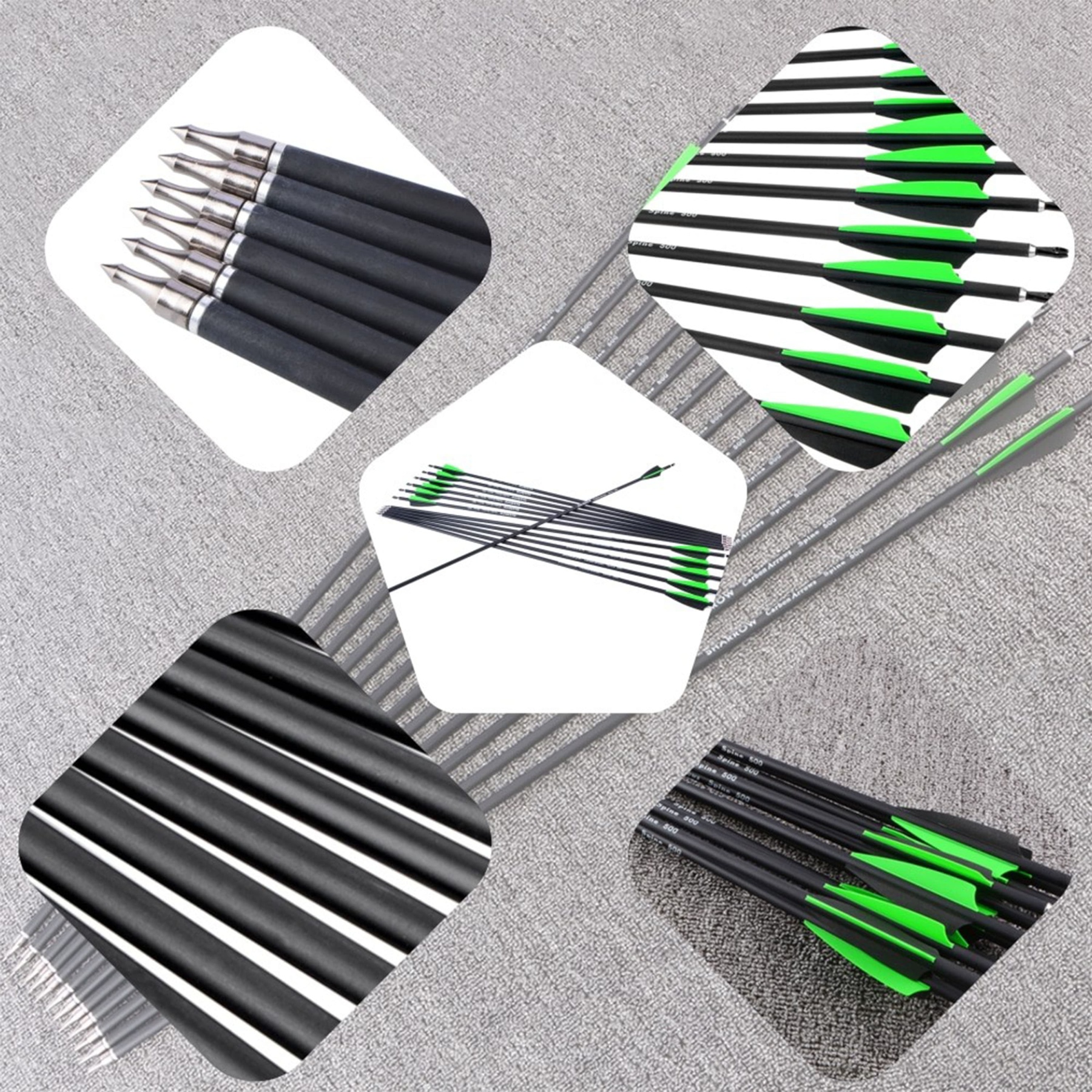 12X 30" Carbon Arrows SP500 Field Points Archery Target Hunting