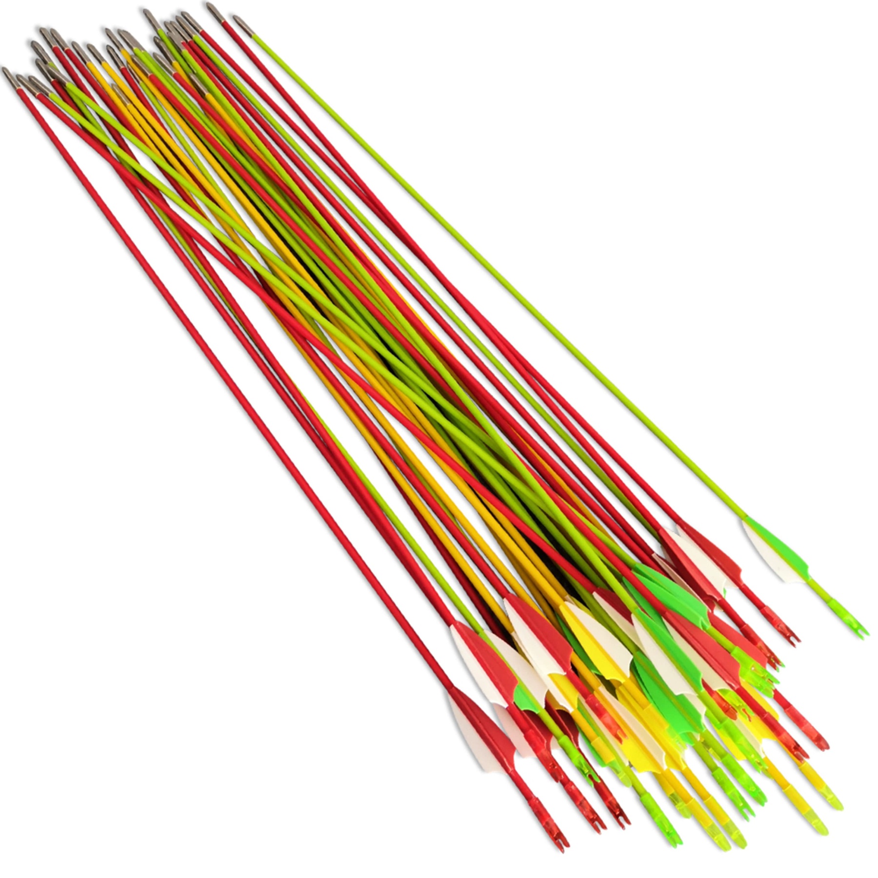 AME ARCHERY Vanes Fiberglass Arrows with Fixed Field Tips (12pcs)