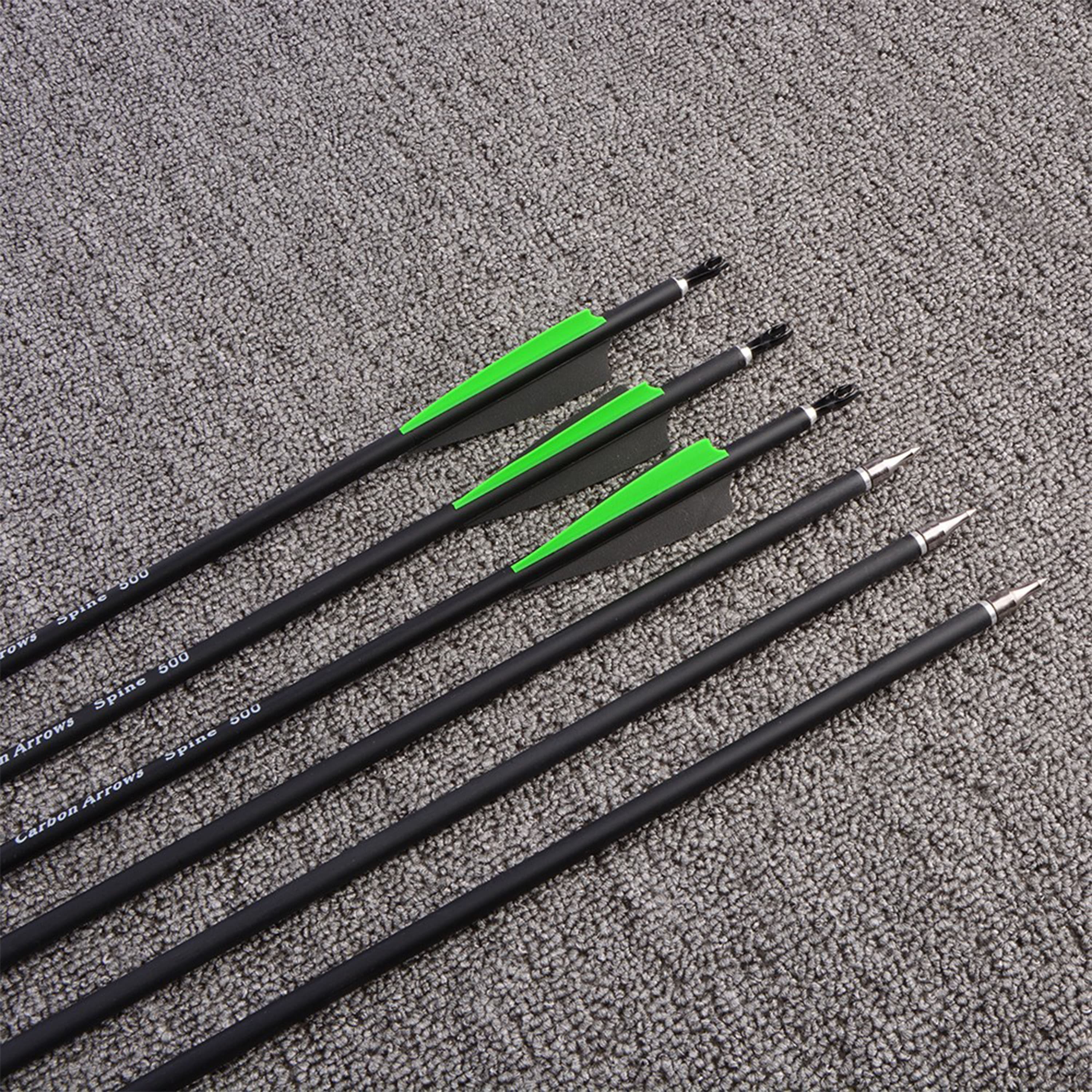 12X 30" Carbon Arrows SP500 Field Points Archery Target Hunting