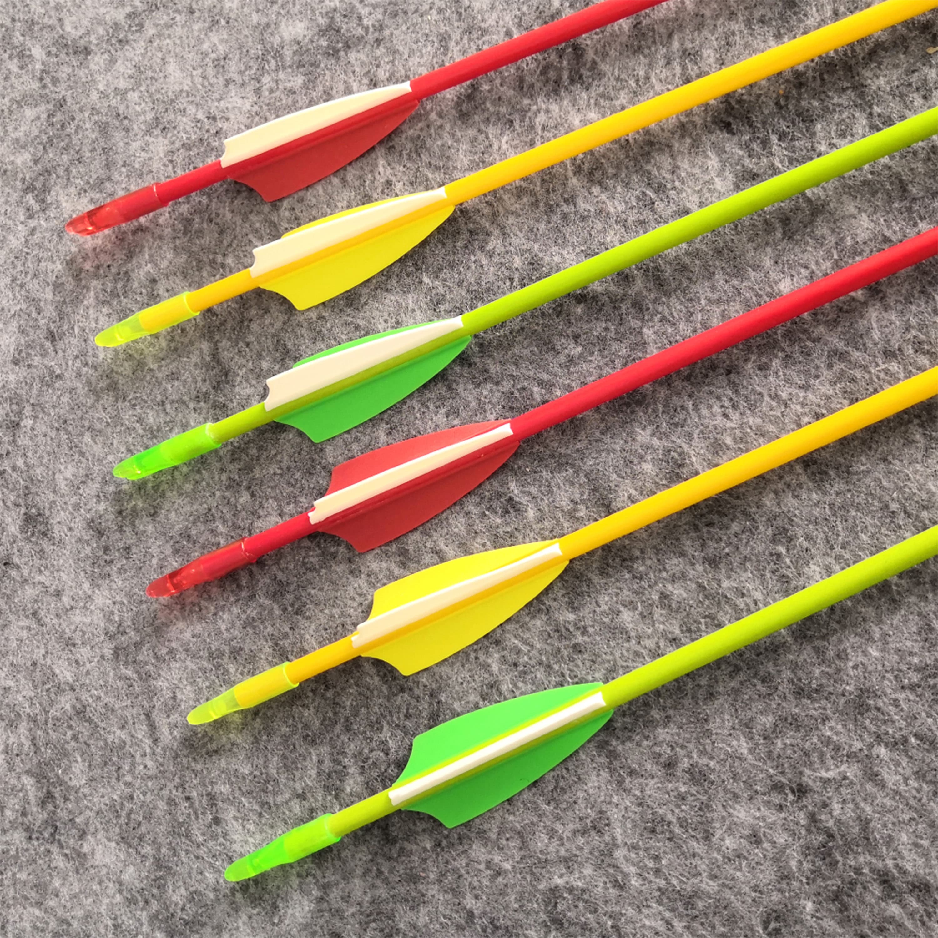 AME ARCHERY Vanes Fiberglass Arrows with Fixed Field Tips (12pcs)