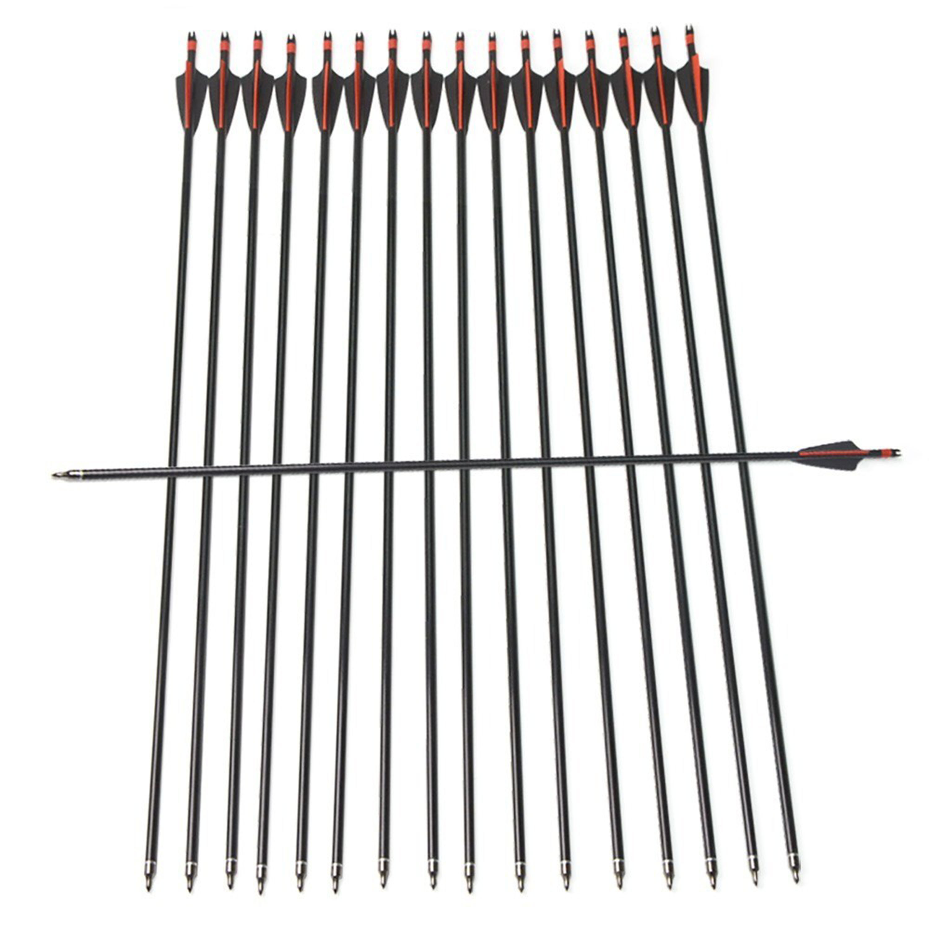 12X Spine400 Carbon Arrows 30" Arrow Shaft Compound Recurve Shooting