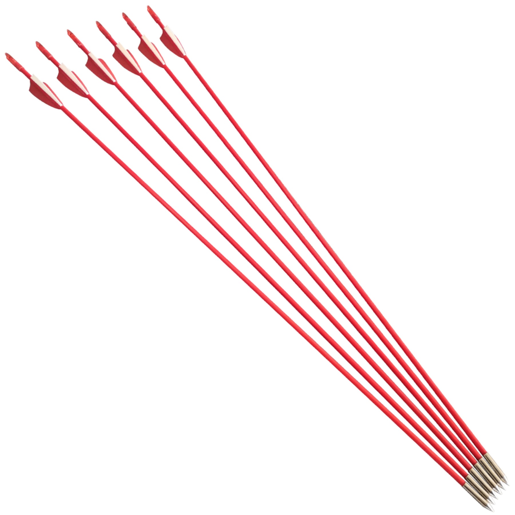 AME ARCHERY Vanes Fiberglass Arrows with Fixed Field Tips (12pcs)
