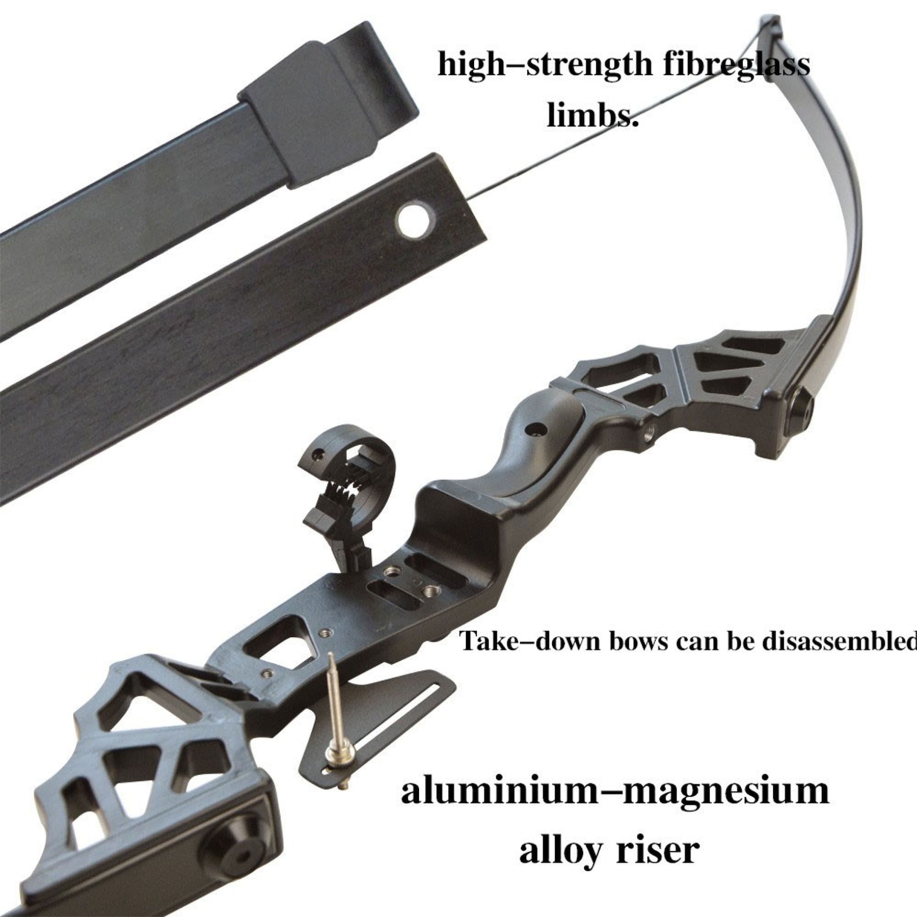 53" Takedown Recurve Bow Straight Bow 40/50lbs Archery Shooting