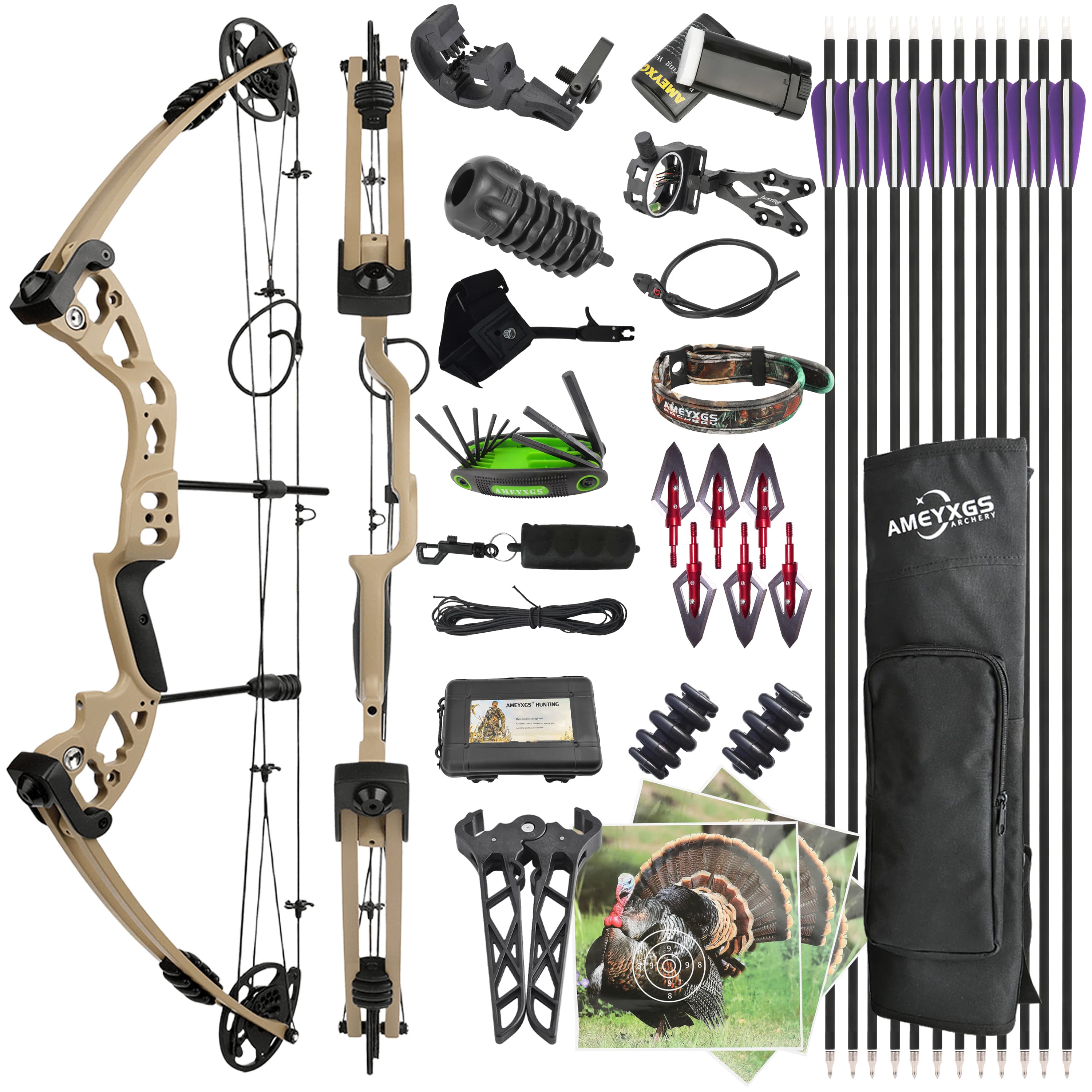 JUNXING Archery M131 30-55lbs Compound Bow Set 