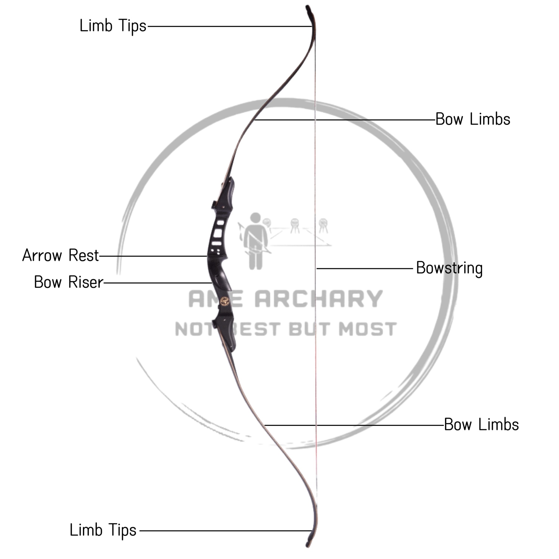 60" Recurve Bow Set Adjustable Draw Weight for Target Practice