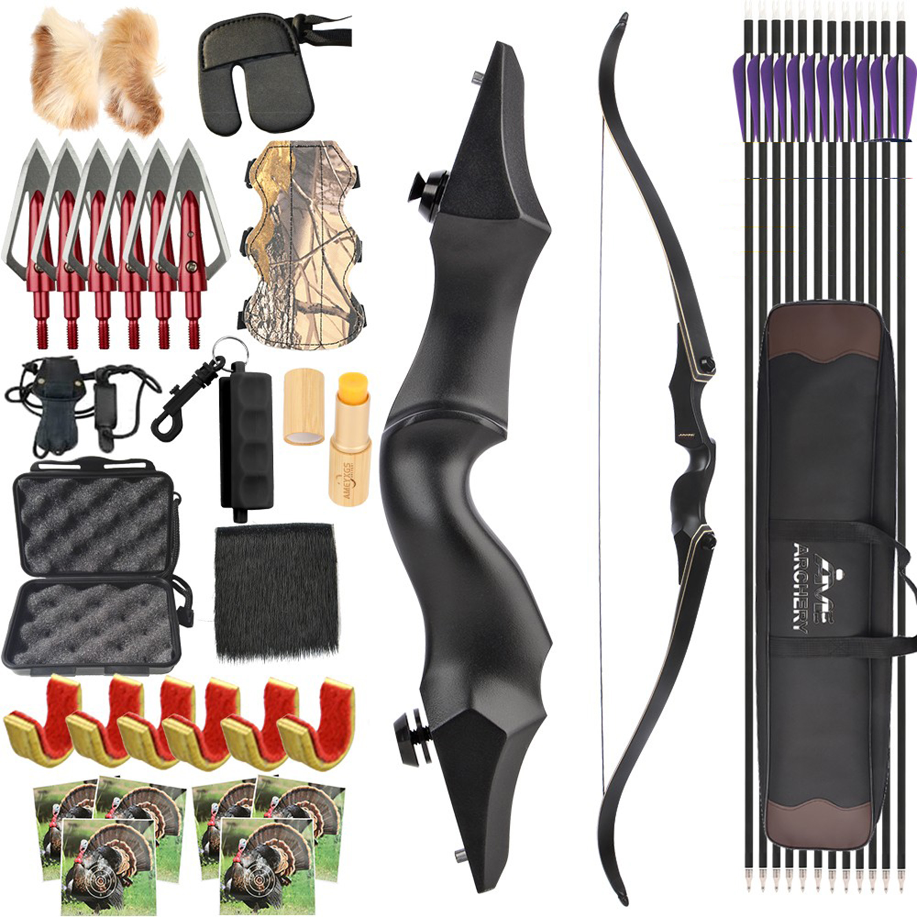 JUNXING ARCHERY F171A 55LBS 60inch Recurve Bow for Hunting