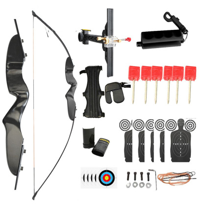 Archery Takedown Straight Bow Set 40lbs Recurve Bow Shooting 